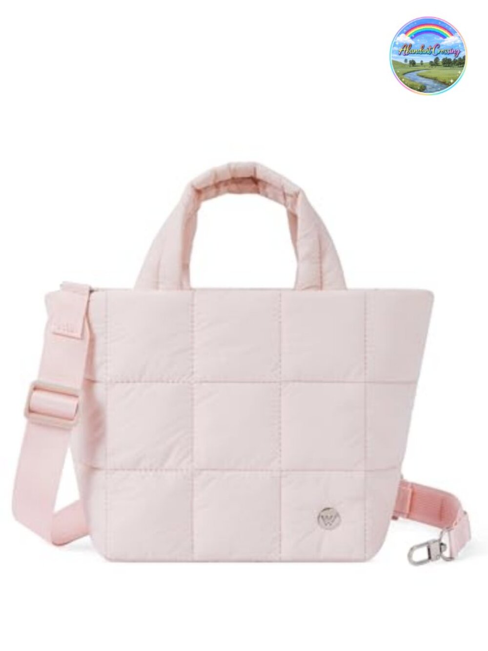 Quilted Puffer Crossbody Bag Nylon Shoulder Handbag Adjustable Strap Small